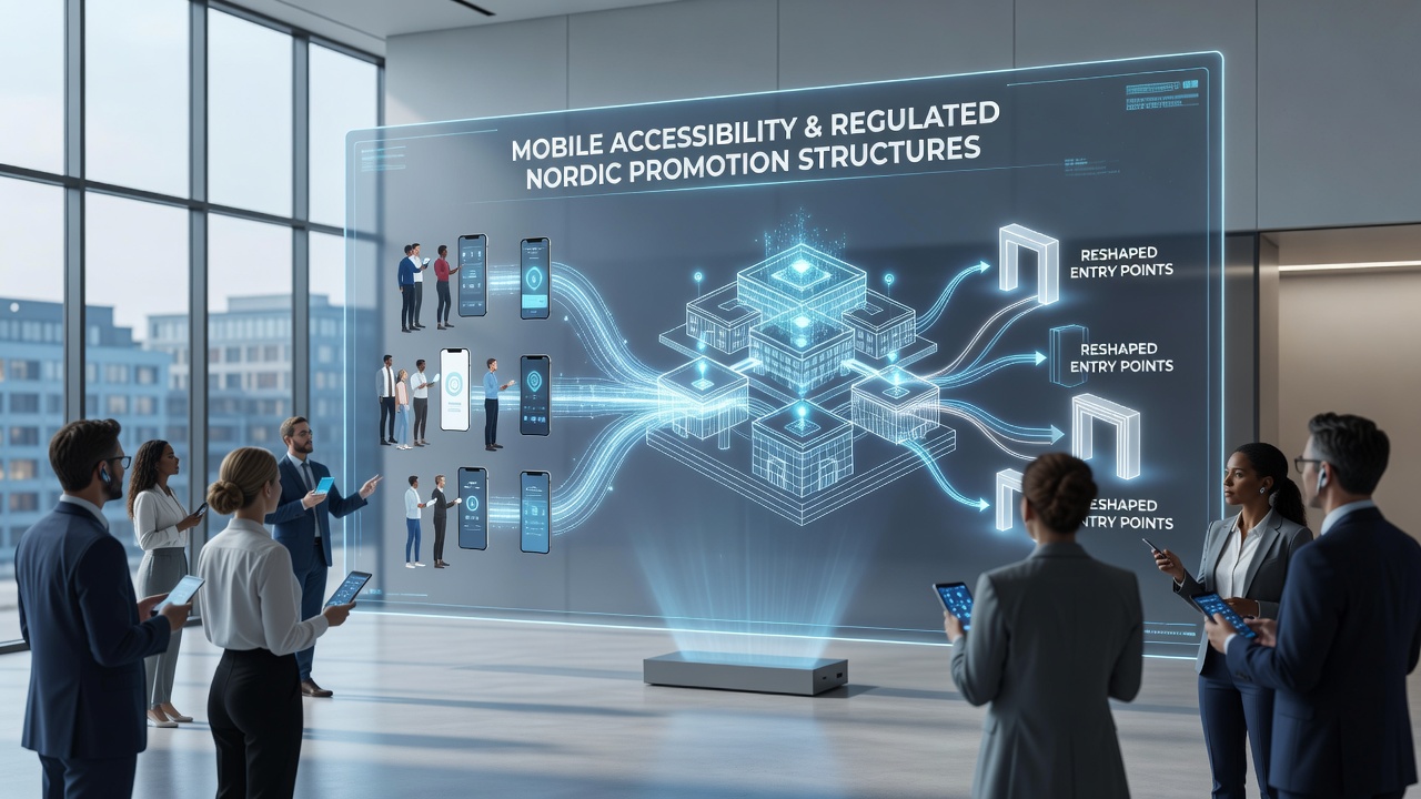 Close-up of a mobile app displaying Nordic loyalty tiers and promotion entry points